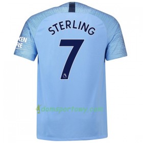 Koszulka Manchester City Sterling 7 Domowe Koszulki Piłkarskie 2018-2019 Krótki Rękaw